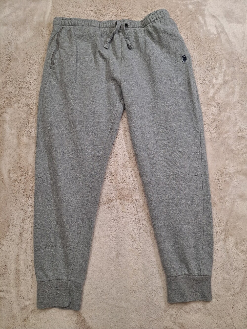 U.S. Polo Assn. Men's Jogger Sweatpants Gray XL With Zip Pockets